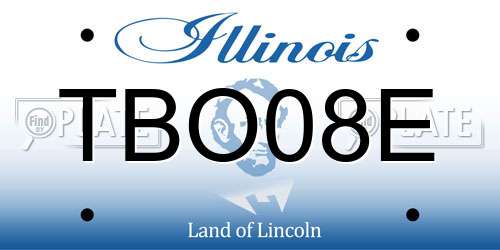 TBO08E Illinois License Plate