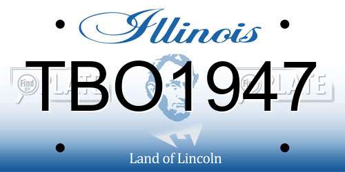 TBO1947 Illinois License Plate
