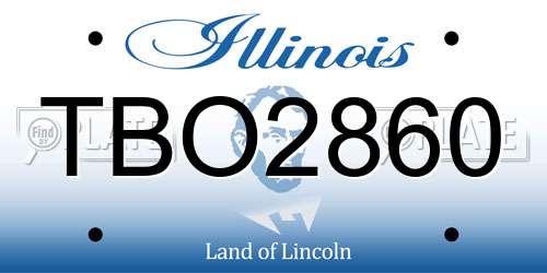 TBO2860 Illinois License Plate