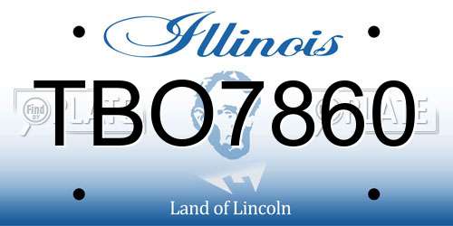 TBO7860 Illinois License Plate