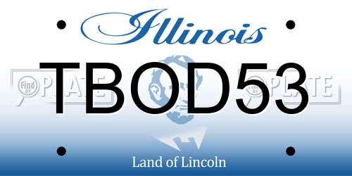 TBOD53 Illinois License Plate