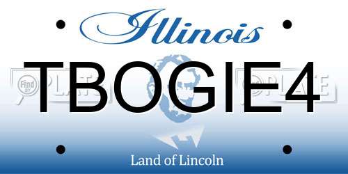 TBOGIE4 Illinois License Plate