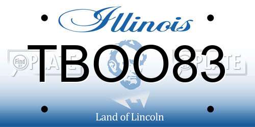 TBOO83 Illinois License Plate