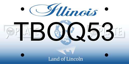 TBOQ53 Illinois License Plate