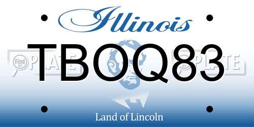 TBOQ83 Illinois License Plate