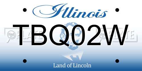 TBQ02W Illinois License Plate