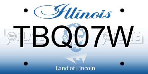 TBQ07W Illinois License Plate