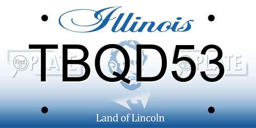 TBQD53 Illinois License Plate