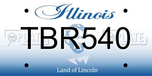 TBR540 Illinois License Plate