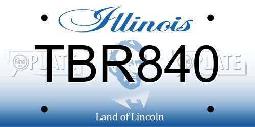 TBR840 Illinois License Plate