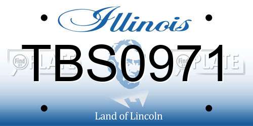 TBS0971 Illinois License Plate