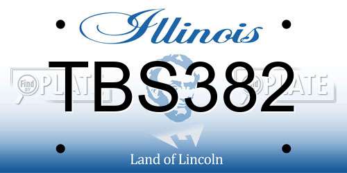 TBS382 Illinois License Plate