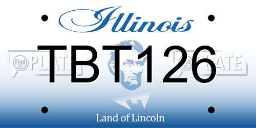 TBT126 Illinois License Plate