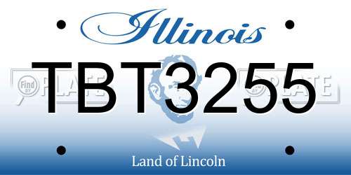 TBT3255 Illinois License Plate