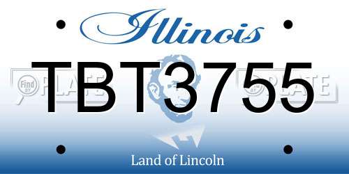 TBT3755 Illinois License Plate