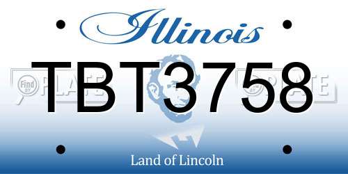 TBT3758 Illinois License Plate
