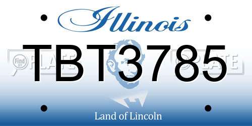 TBT3785 Illinois License Plate