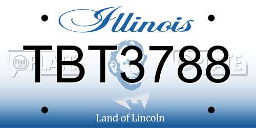 TBT3788 Illinois License Plate