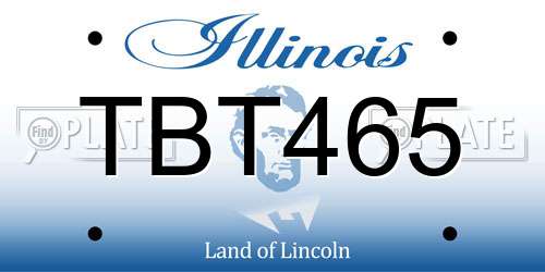 TBT465 Illinois License Plate