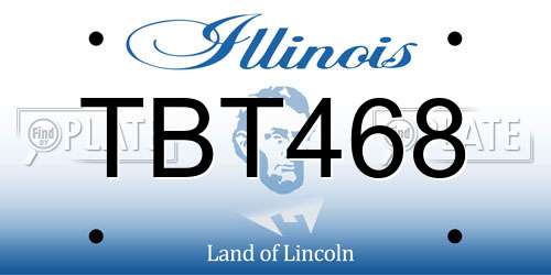 TBT468 Illinois License Plate