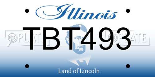 TBT493 Illinois License Plate