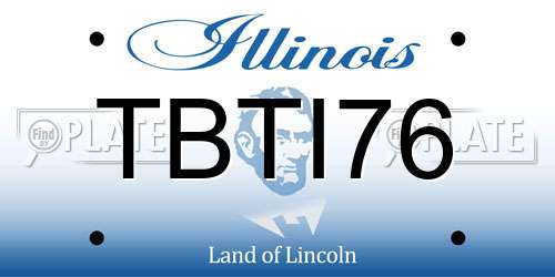 TBTI76 Illinois License Plate