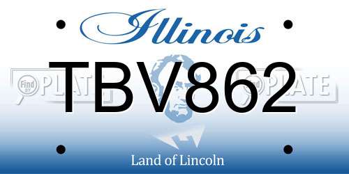 TBV862 Illinois License Plate