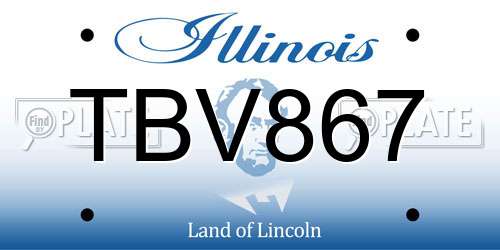 TBV867 Illinois License Plate