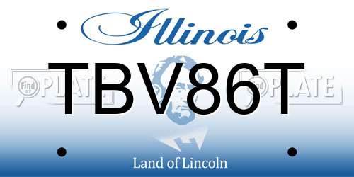 TBV86T Illinois License Plate