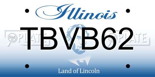 TBVB62 Illinois License Plate