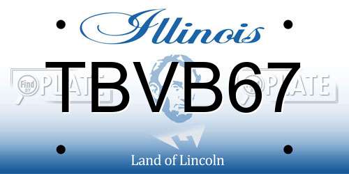 TBVB67 Illinois License Plate