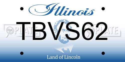 TBVS62 Illinois License Plate