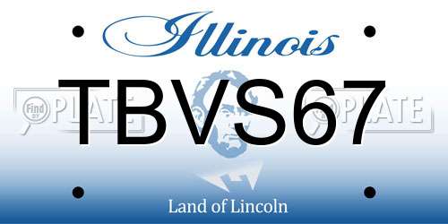 TBVS67 Illinois License Plate