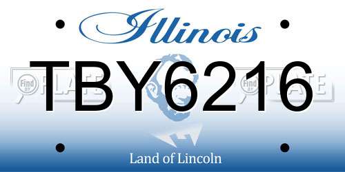 TBY6216 Illinois License Plate