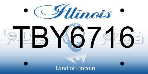 TBY6716 Illinois License Plate