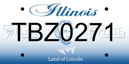TBZ0271 Illinois License Plate