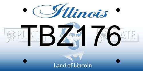 TBZ176 Illinois License Plate