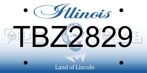 TBZ2829 Illinois License Plate