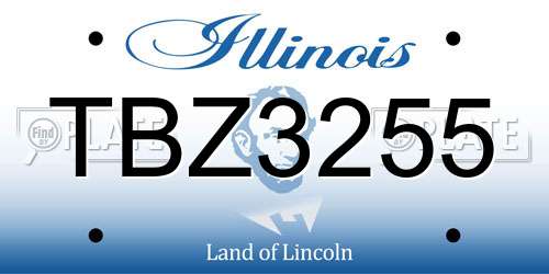 TBZ3255 Illinois License Plate