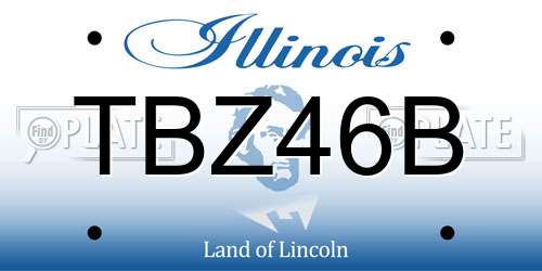 TBZ46B Illinois License Plate