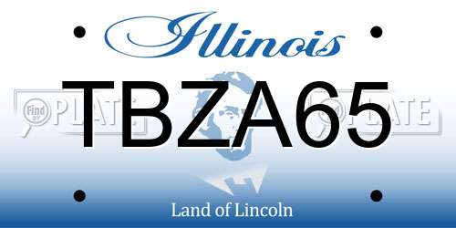 TBZA65 Illinois License Plate