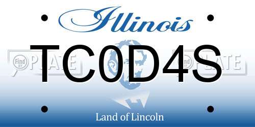 TC0D4S Illinois License Plate
