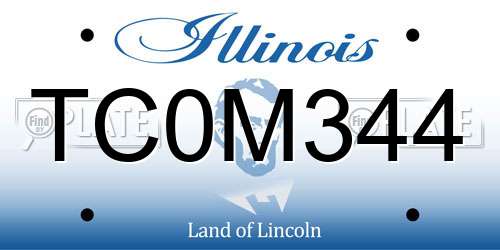 TC0M344 Illinois License Plate