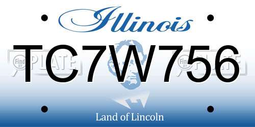 TC7W756 Illinois License Plate