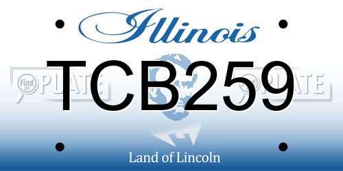 TCB259 Illinois License Plate