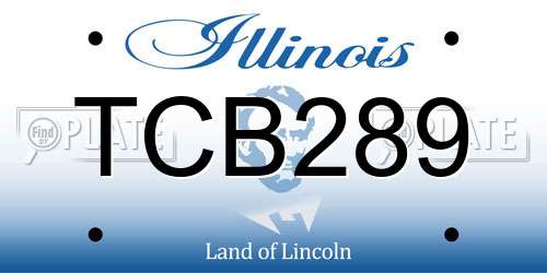 TCB289 Illinois License Plate