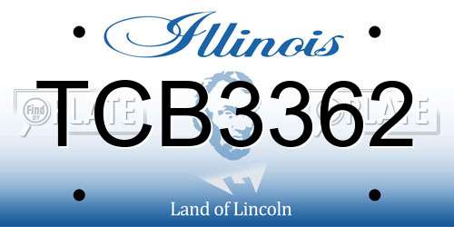 TCB3362 Illinois License Plate