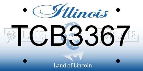TCB3367 Illinois License Plate