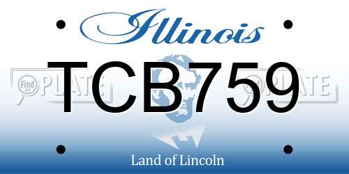 TCB759 Illinois License Plate