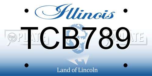 TCB789 Illinois License Plate